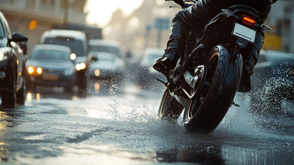 Como equiparte para moverte en moto bajo la lluvia